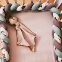 Tresse fine en Gaze : Gris moyen / Menthe + Tipi renard