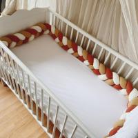 Tresse de lit fine en Gaze de Coton : Camel / Terracotta / Blanc P