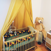 Tresse de lit fine en Gaze : Vert sapin / Moutarde / Terracotta P