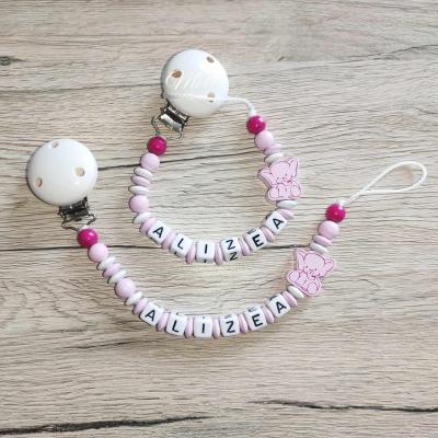 Perles Bois - Eléphant Rose