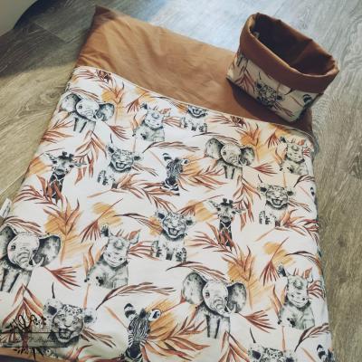 Housse matelas à langer : Savane Terracotta + Coton Camel