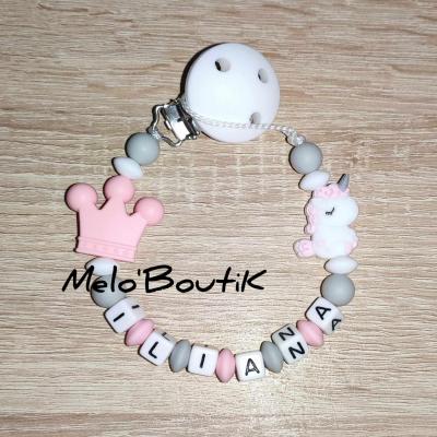 Perles silicone - Licorne Rose