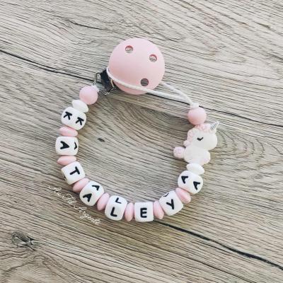 Perles silicone - Licorne Rose