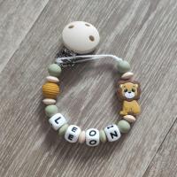 Perles silicone - Ronde Moutarde / Beige / Olive clair et Lion
