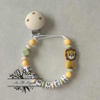 Perles silicone - Hexagone Olive / Jaune / Beige et Lion
