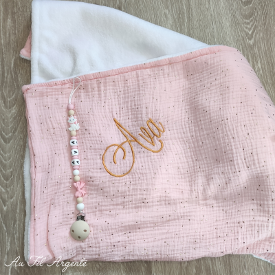 Gaze de Coton : Rose blush P (Sans bandeau de personnalisation)