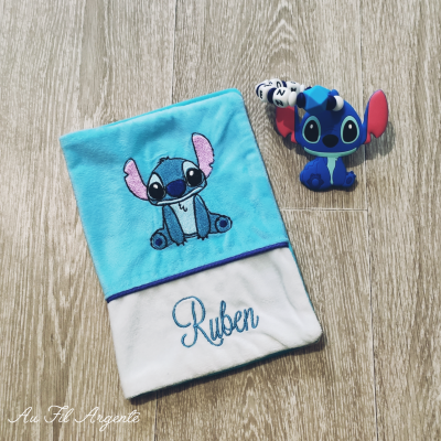 Minky lisse : Bleu et Blanc