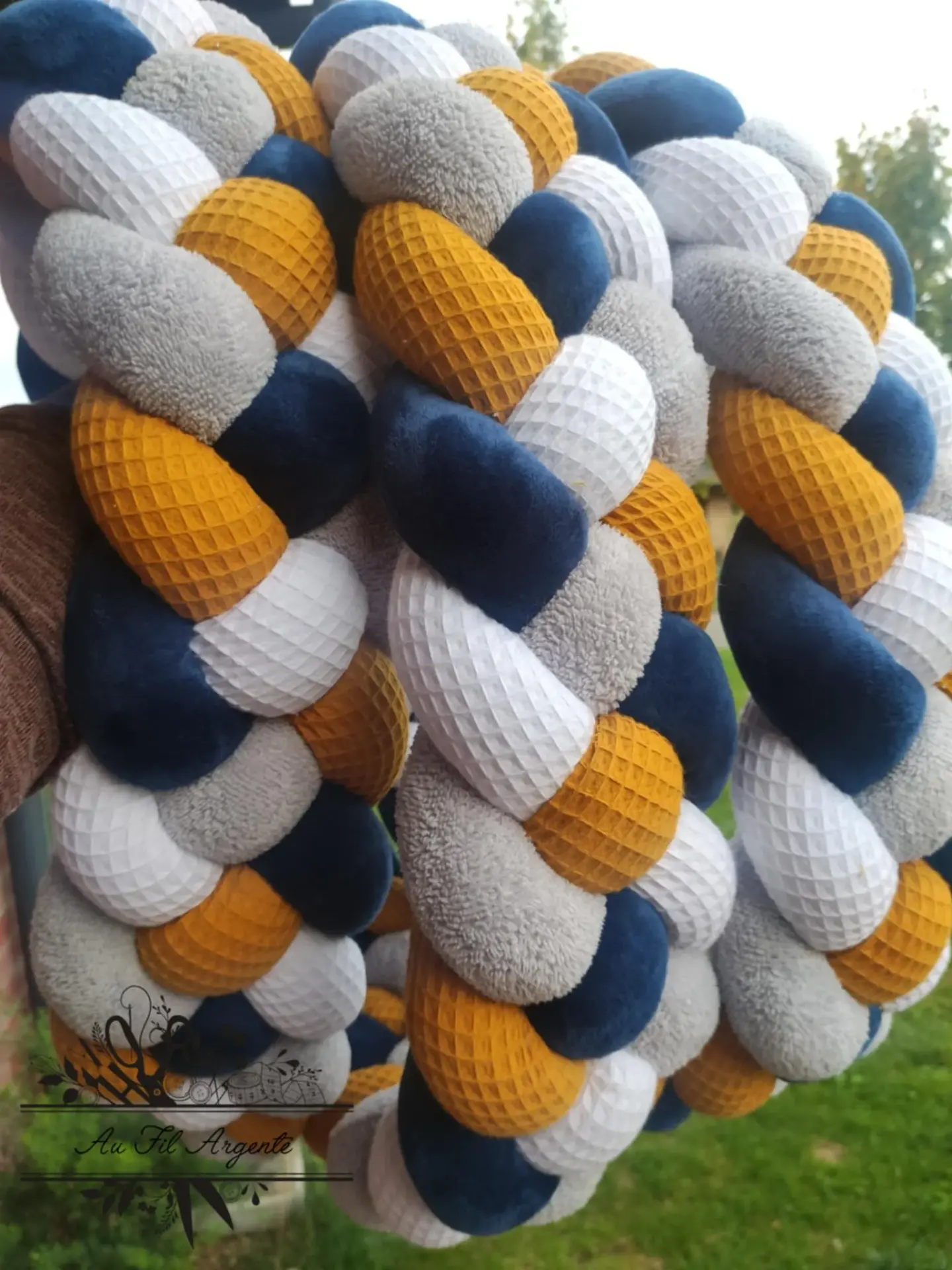 Tresse bleu moutarde
