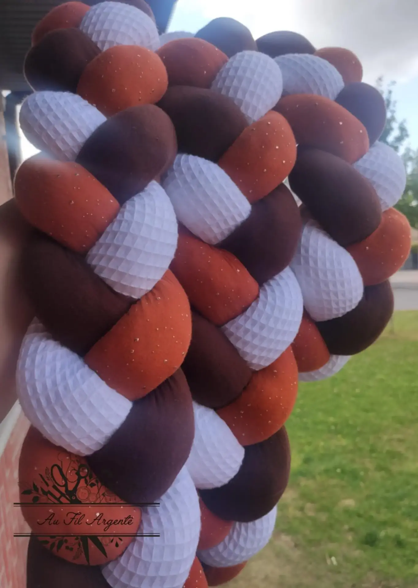 Tresse de lit Marron / Terracotta Paillettes